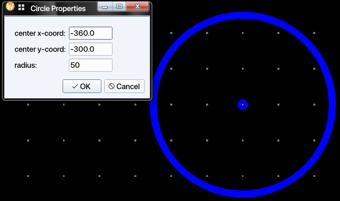 Symbol circle properties dialog