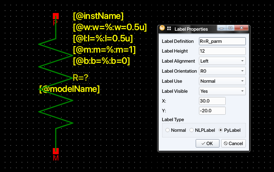 Python label dialog in symbol editor
